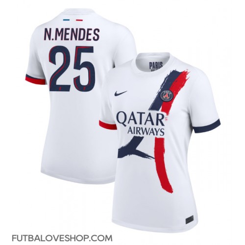 Dres Paris Saint-Germain Nuno Mendes #25 Preč pre Ženy 2024-25 Krátky Rukáv